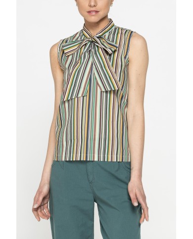 BLUSA SMANICATA CON FIOCCO