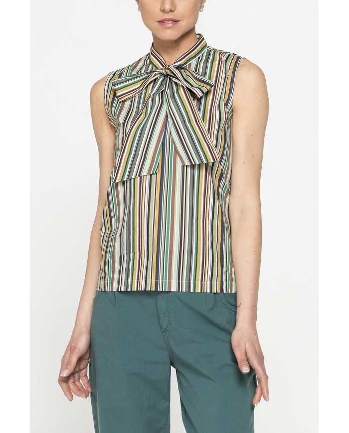 BLUSA SMANICATA CON FIOCCO