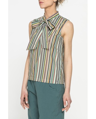 BLUSA SMANICATA CON FIOCCO