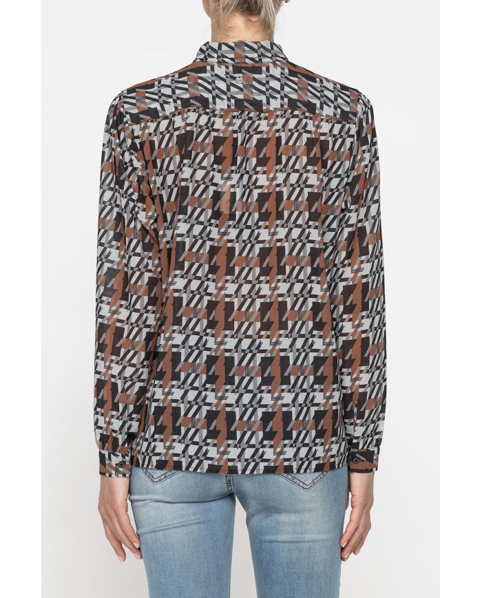 CAMICIA STAMPATA IN CHIFFON CON CHIUSURA A FIOCCO