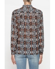 CAMICIA STAMPATA IN CHIFFON CON CHIUSURA A FIOCCO