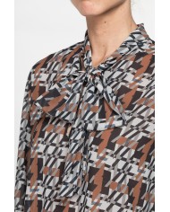 CAMICIA STAMPATA IN CHIFFON CON CHIUSURA A FIOCCO