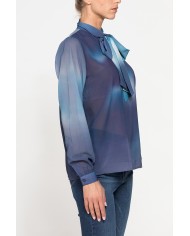 CAMICIA STAMPATA IN CHIFFON CON CHIUSURA A FIOCCO