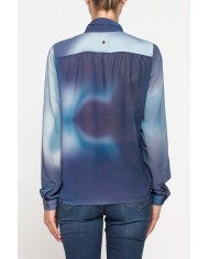 CAMICIA STAMPATA IN CHIFFON CON CHIUSURA A FIOCCO