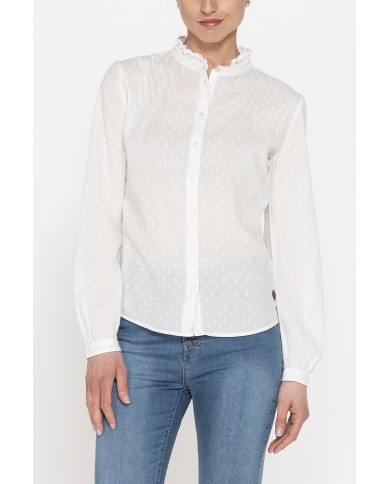 CAMICIA MANICA LUNGA IN TESSUTO DOBBY DI COTONE.