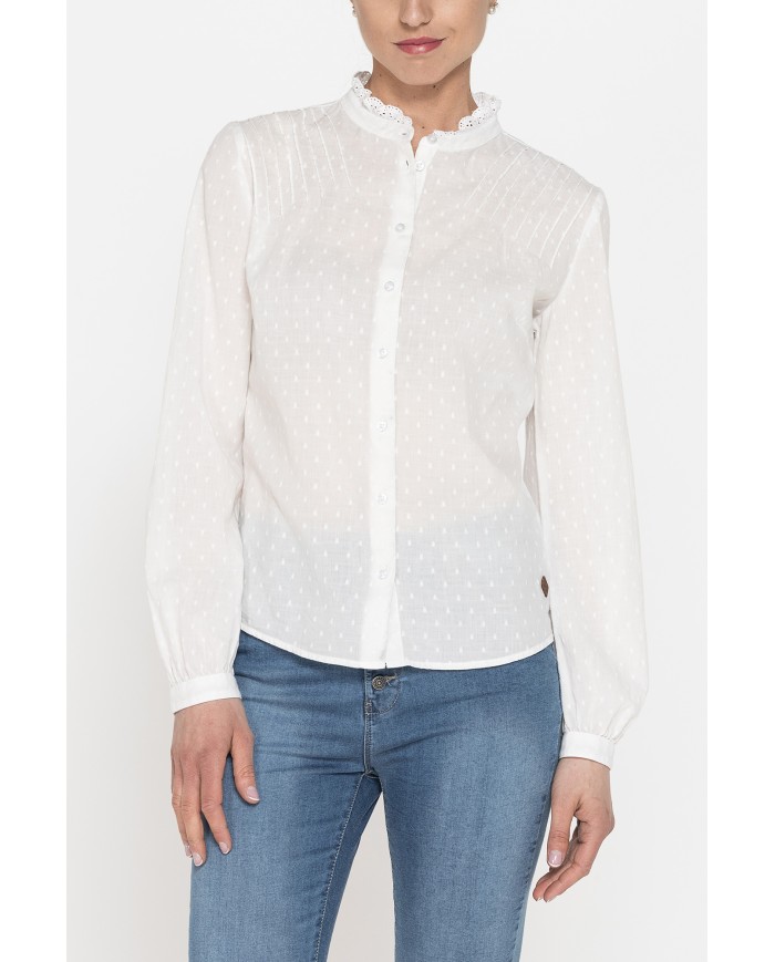 CAMICIA MANICA LUNGA IN TESSUTO DOBBY DI COTONE.