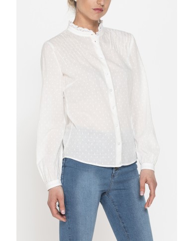 CAMICIA MANICA LUNGA IN TESSUTO DOBBY DI COTONE.