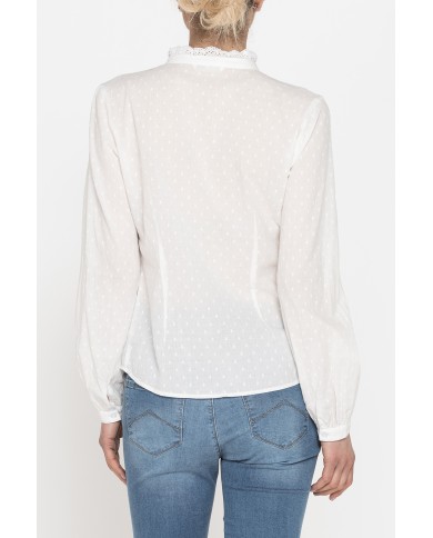 CAMICIA MANICA LUNGA IN TESSUTO DOBBY DI COTONE.