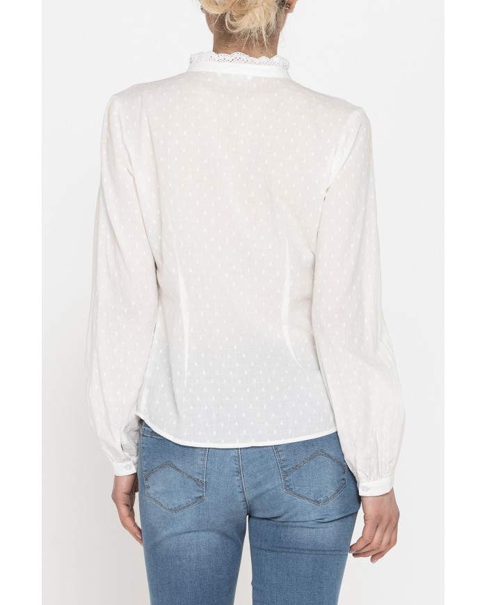 CAMICIA MANICA LUNGA IN TESSUTO DOBBY DI COTONE.
