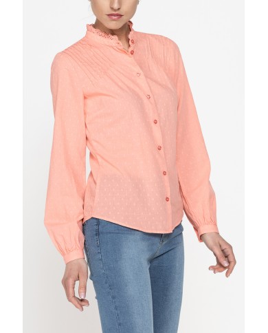 CAMICIA MANICA LUNGA IN TESSUTO DOBBY DI COTONE.