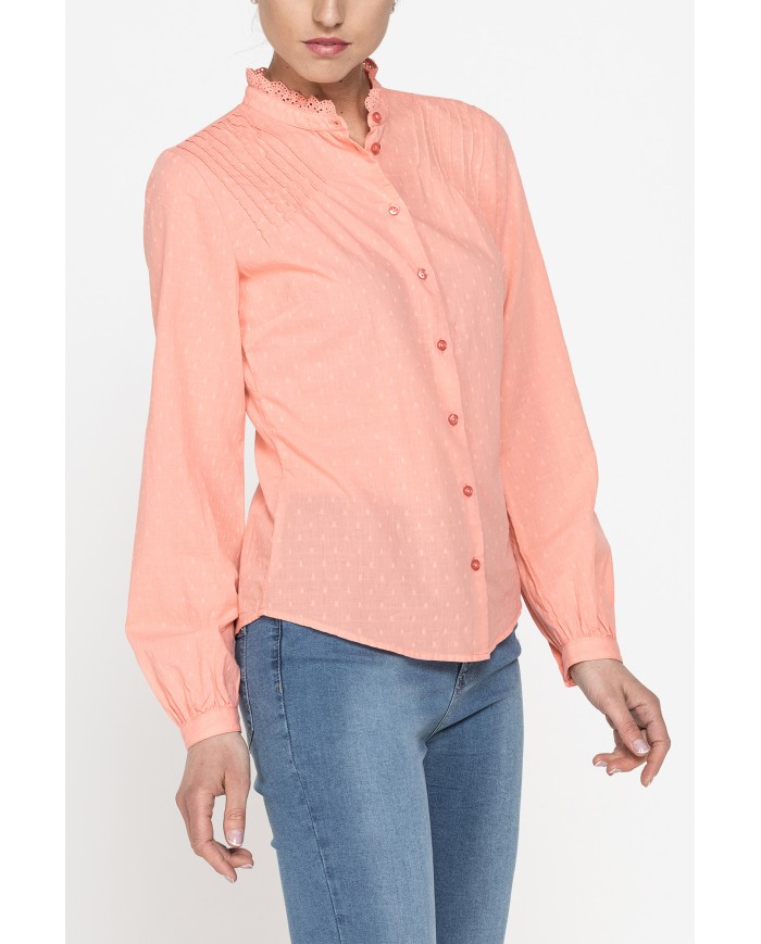 CAMICIA MANICA LUNGA IN TESSUTO DOBBY DI COTONE.