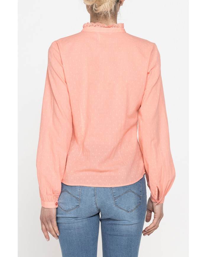 CAMICIA MANICA LUNGA IN TESSUTO DOBBY DI COTONE.