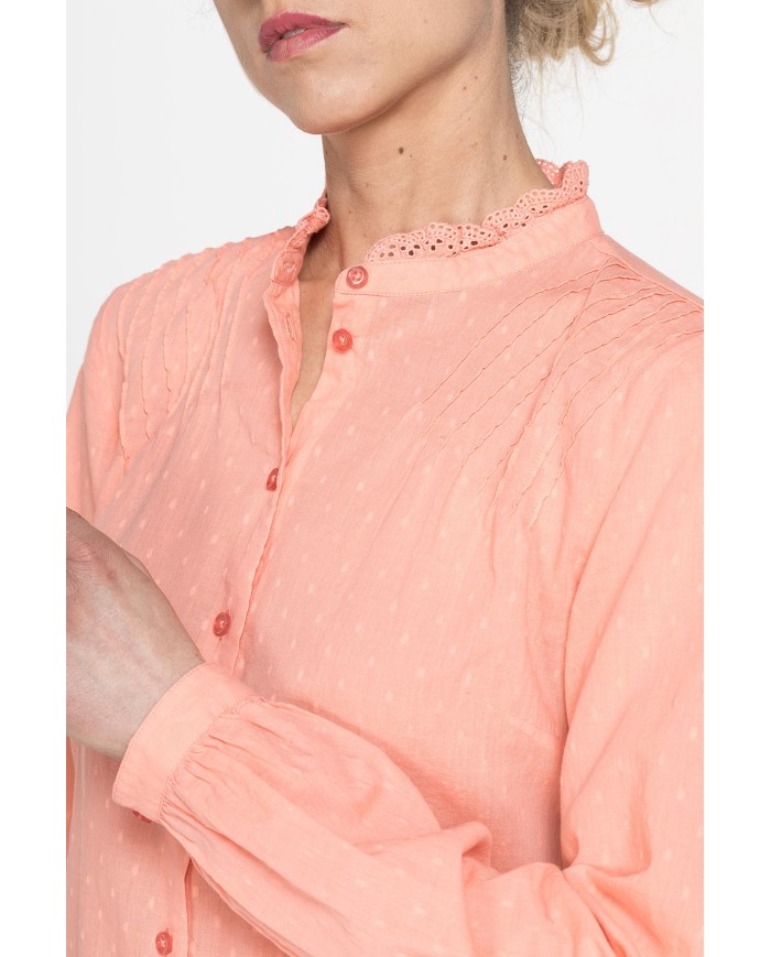 CAMICIA MANICA LUNGA IN TESSUTO DOBBY DI COTONE.