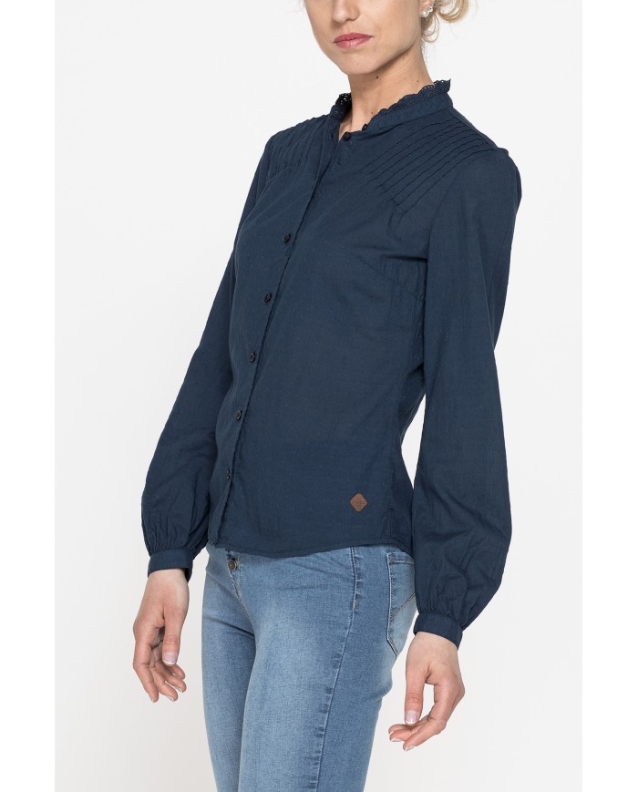 CAMICIA MANICA LUNGA IN TESSUTO DOBBY DI COTONE.