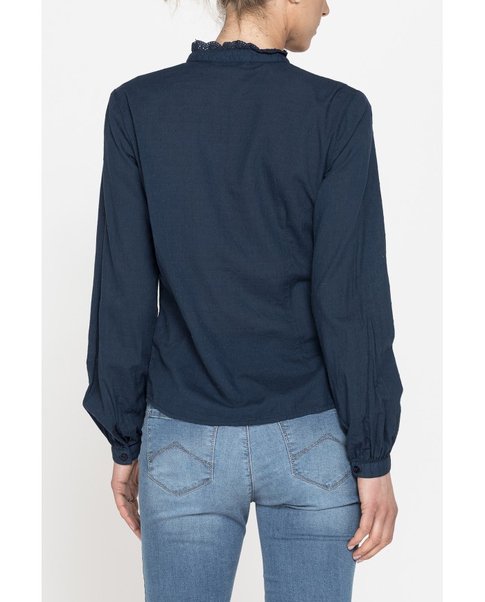 CAMICIA MANICA LUNGA IN TESSUTO DOBBY DI COTONE.