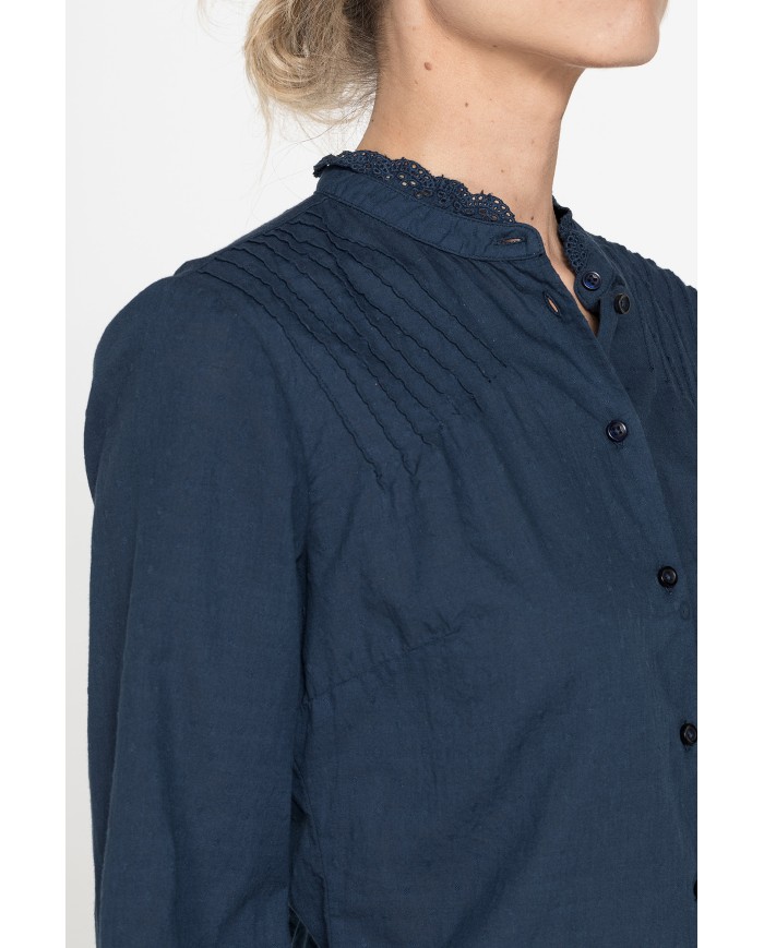 CAMICIA MANICA LUNGA IN TESSUTO DOBBY DI COTONE.