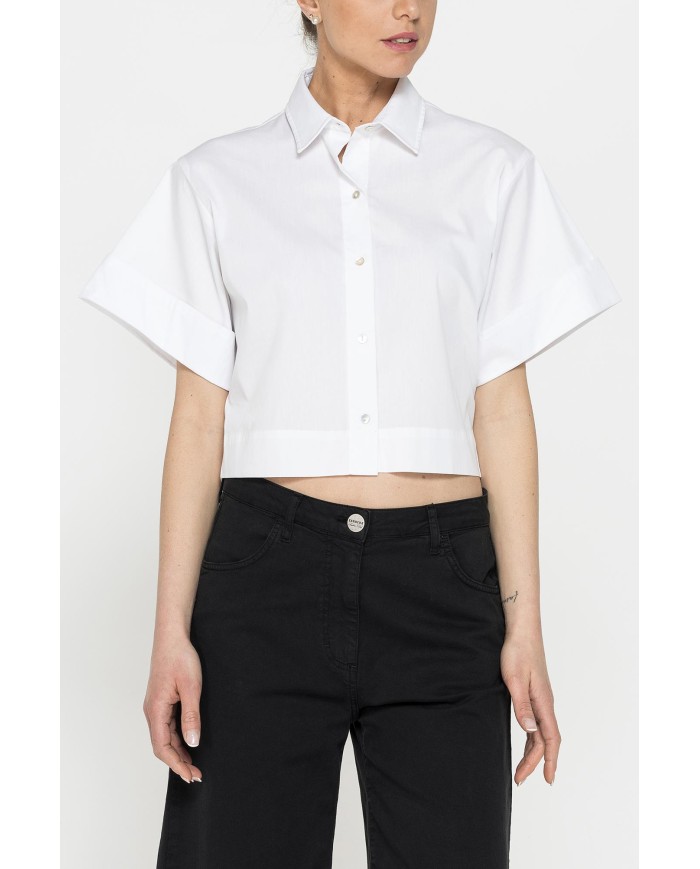 CAMICIA CROP A MANICA CORTA