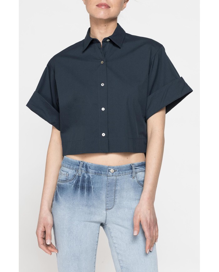 CAMICIA CROP A MANICA CORTA