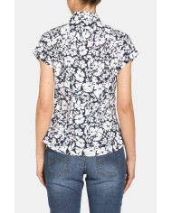 CAMICIA A MANICHE CORTE IN TESSUTO STAMPATO 100% COTONE.