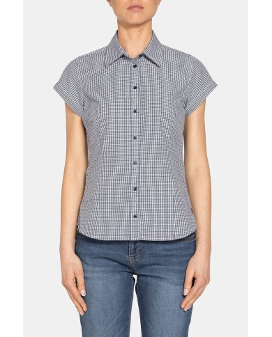 CAMICIA A MANICHE CORTE IN TESSUTO STAMPATO 100% COTONE.
