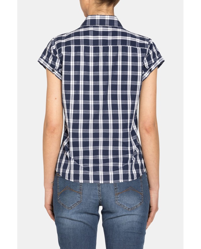 CAMICIA A MANICHE CORTE IN TESSUTO STAMPATO 100% COTONE.