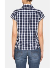 CAMICIA A MANICHE CORTE IN TESSUTO STAMPATO 100% COTONE.