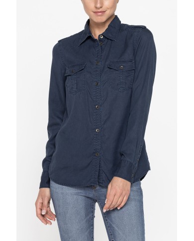 CAMICIA MANICA LUNGA IN GABARDINA LEGGERA