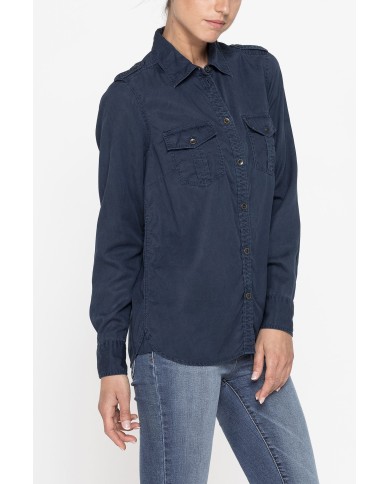 CAMICIA MANICA LUNGA IN GABARDINA LEGGERA