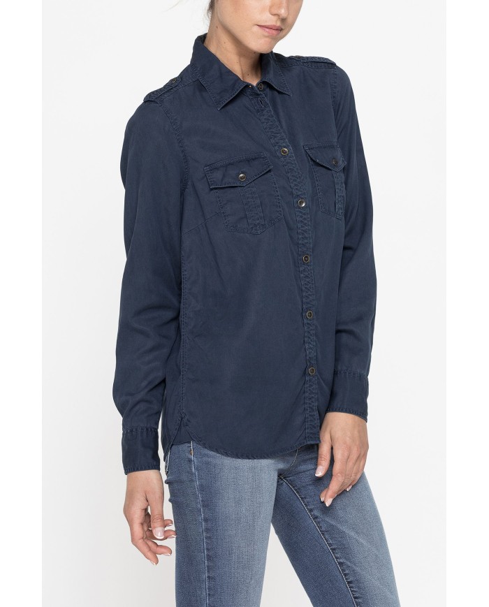 CAMICIA MANICA LUNGA IN GABARDINA LEGGERA