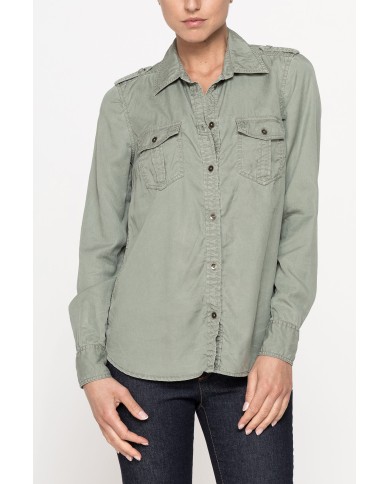 CAMICIA MANICA LUNGA IN GABARDINA LEGGERA