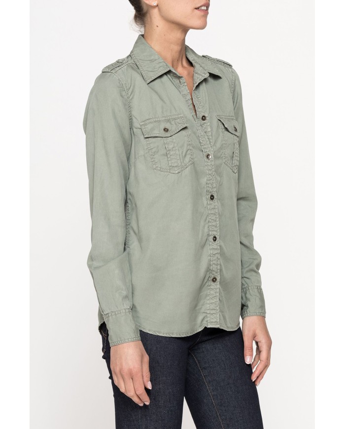 CAMICIA MANICA LUNGA IN GABARDINA LEGGERA