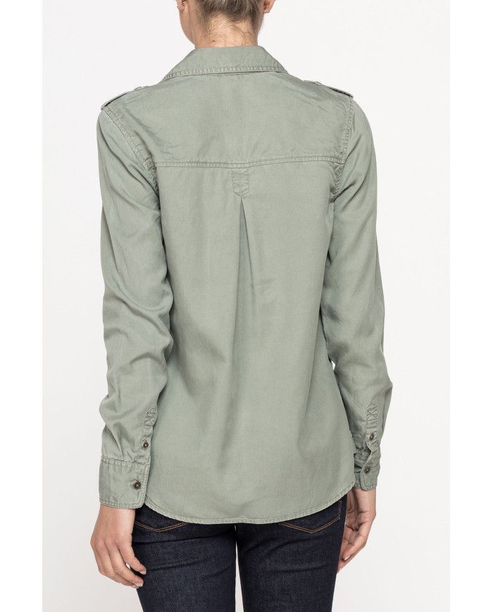 CAMICIA MANICA LUNGA IN GABARDINA LEGGERA