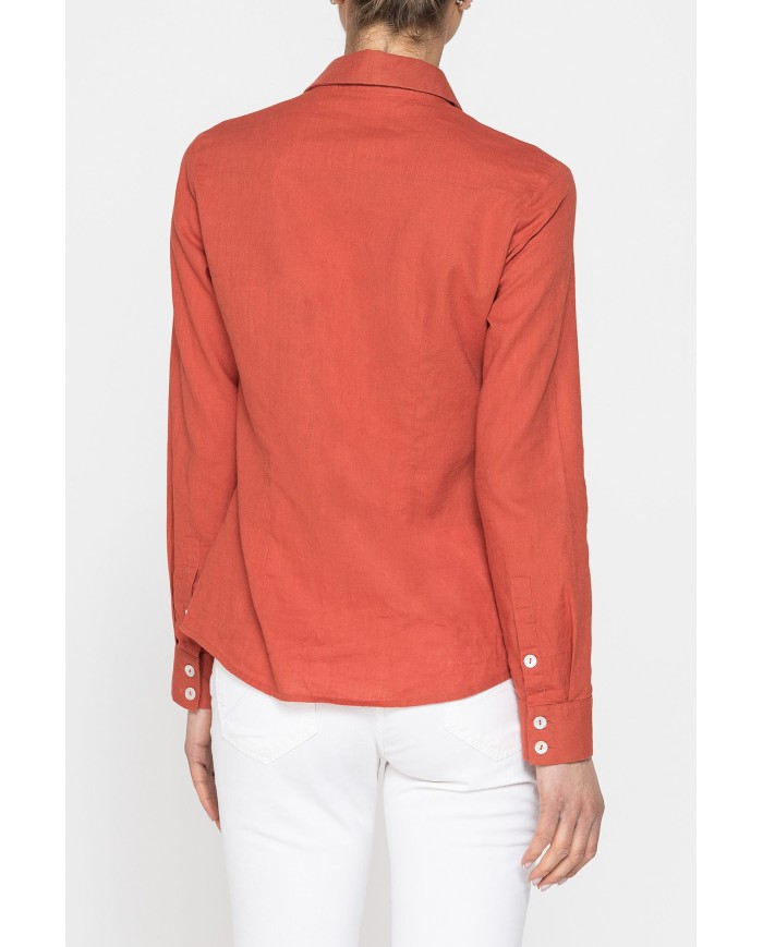 CAMICIA MANICA LUNGA IN MISTO LINO