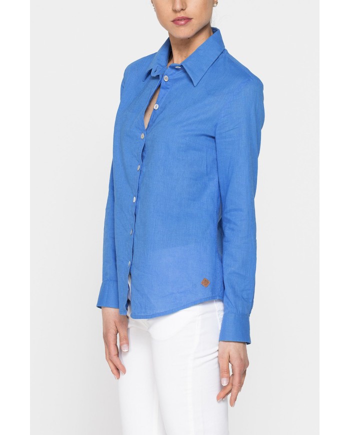 CAMICIA MANICA LUNGA IN MISTO LINO