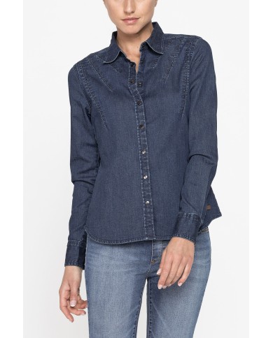 CAMICIA MANICA LUNGA IN DENIM ELASTICIZZATO