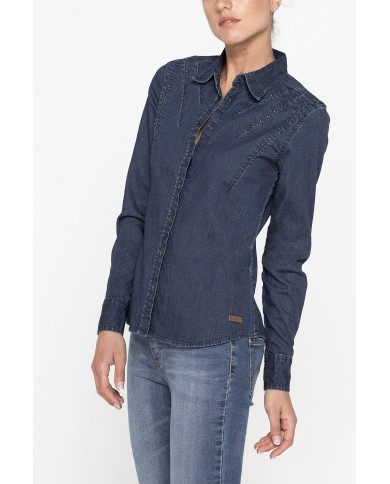 CAMICIA MANICA LUNGA IN DENIM ELASTICIZZATO