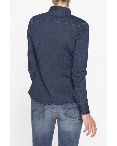 CAMICIA MANICA LUNGA IN DENIM ELASTICIZZATO