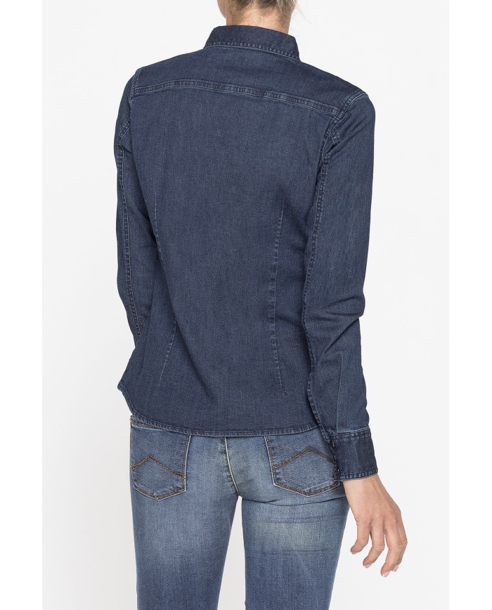 CAMICIA MANICA LUNGA IN DENIM ELASTICIZZATO