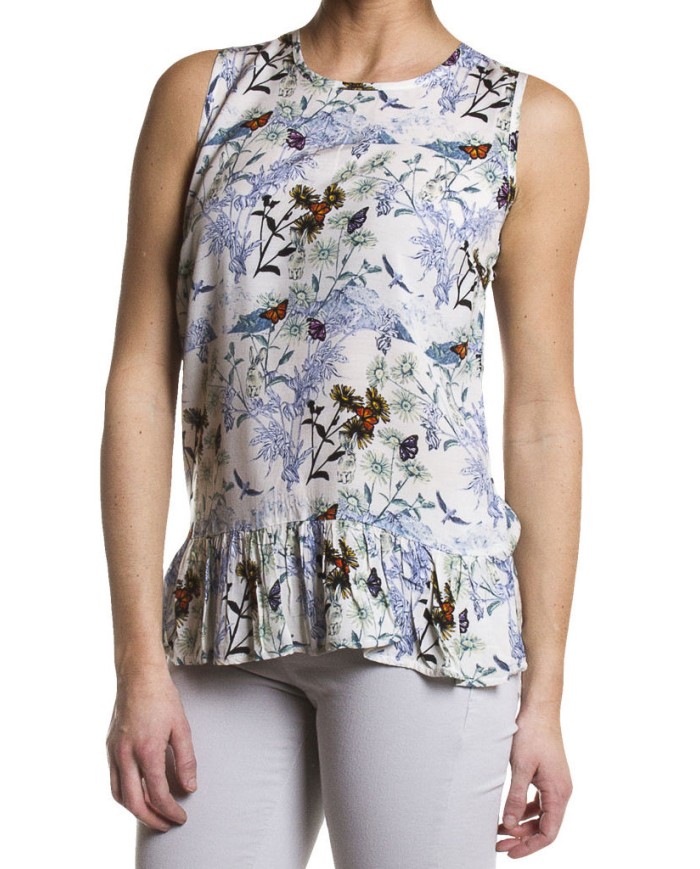 BLUSA SENZA MANICHE IN VISCOSA LEGGERA