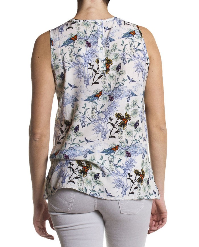 BLUSA SENZA MANICHE IN VISCOSA LEGGERA