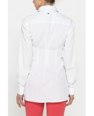 MAXI CAMICIA A MANICA LUNGA CON PINCES IN VITA