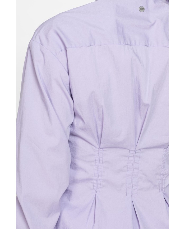 MAXI CAMICIA A MANICA LUNGA CON PINCES IN VITA