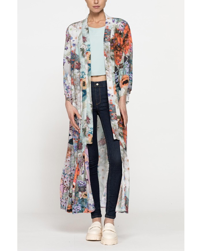 KAFTANO OVERSIZE FIT CON BALZA SUL FONDO