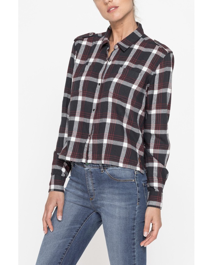 CAMICIA MANICA LUNGA IN TESSUTO COTONE A QUADRI