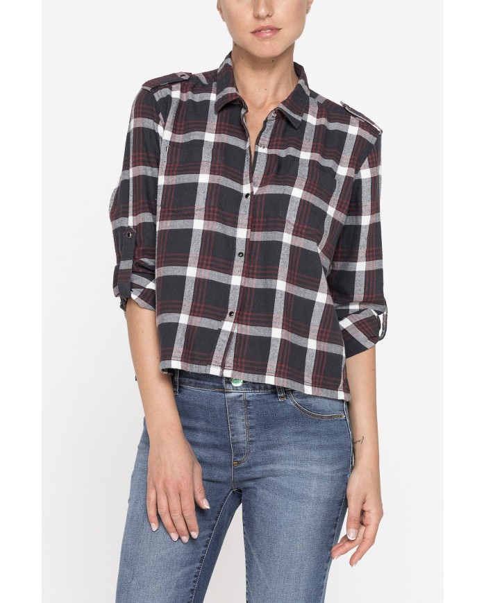 CAMICIA MANICA LUNGA IN TESSUTO COTONE A QUADRI