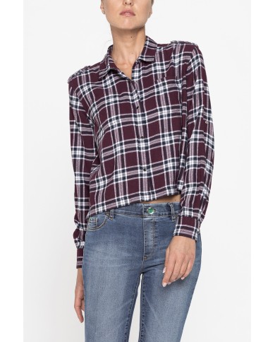 CAMICIA MANICA LUNGA IN TESSUTO COTONE A QUADRI