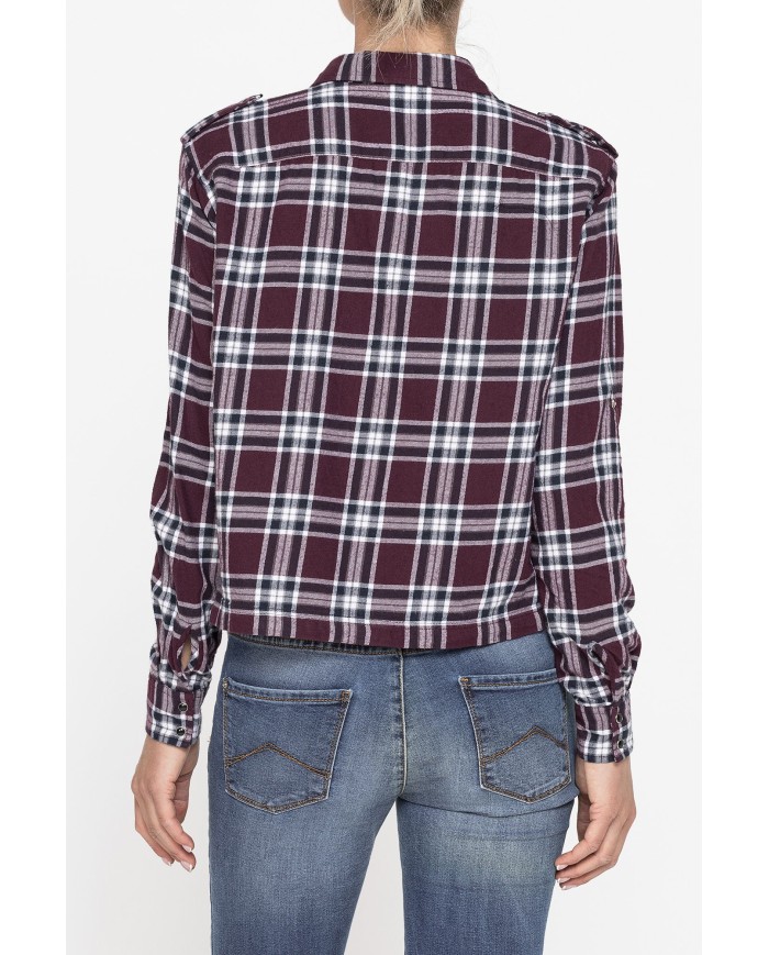 CAMICIA MANICA LUNGA IN TESSUTO COTONE A QUADRI