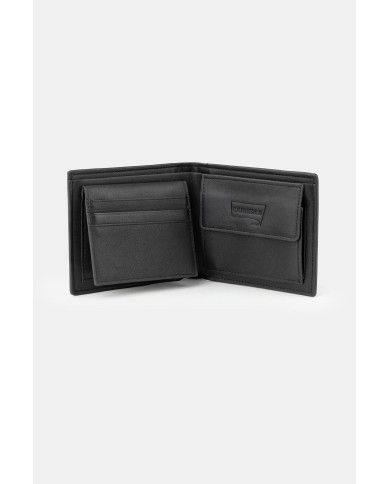 PORTAFOGLIO NERO DA UOMO CON DETTAGLI ROSSI