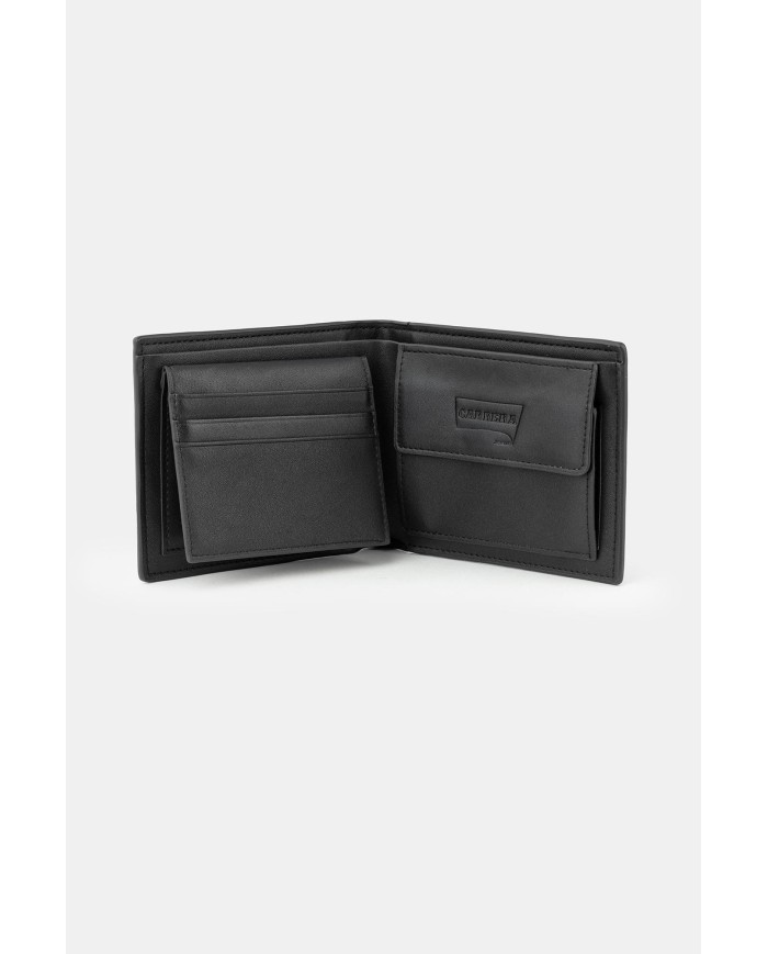 PORTAFOGLIO NERO DA UOMO CON DETTAGLI ROSSI