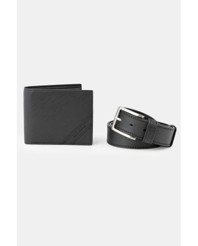 SET CON PORTAFOGLIO E CINTURA NERI IN ABBINATA